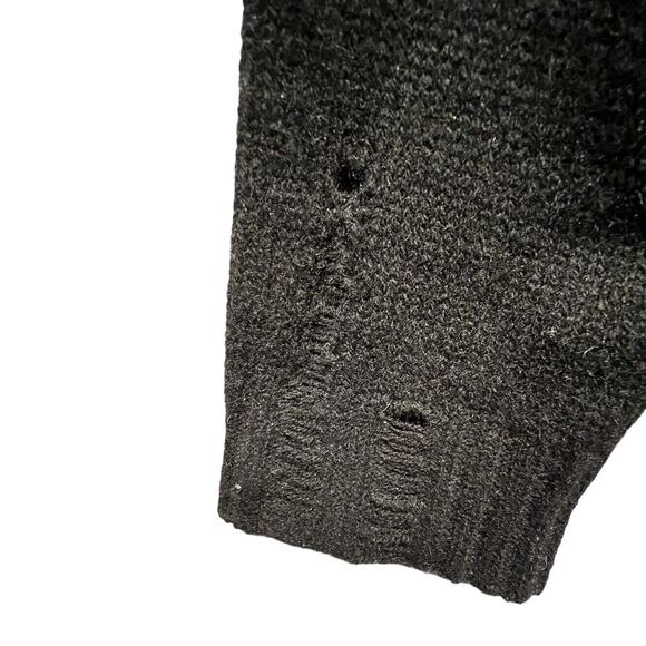 Skull Cashmere Sweater Women’s Size S in Black Destroyed Distressed Style - Picture 3 of 15